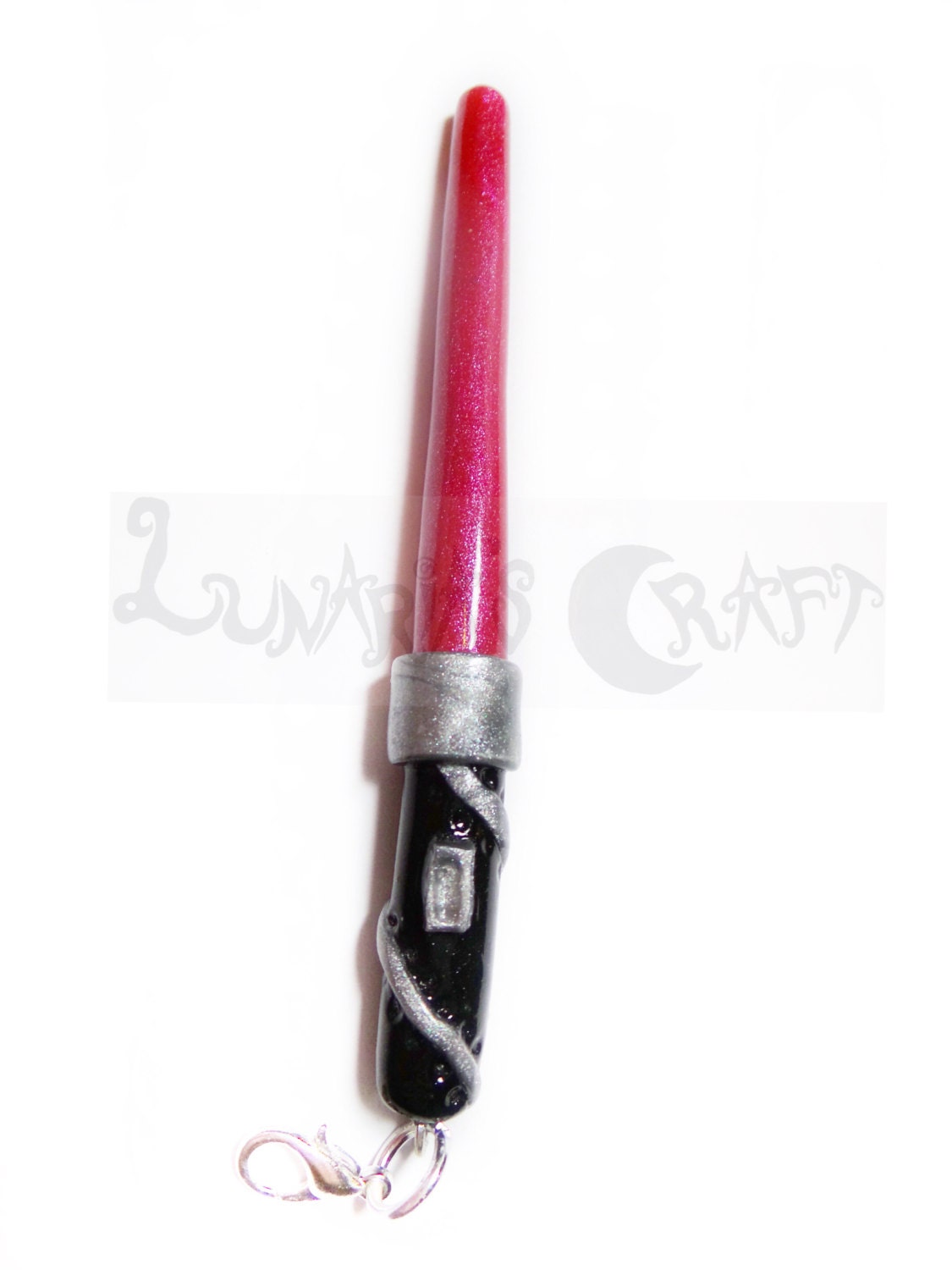 Pearlescent Pink LightSaber Polymer Clay Charms Star Wars