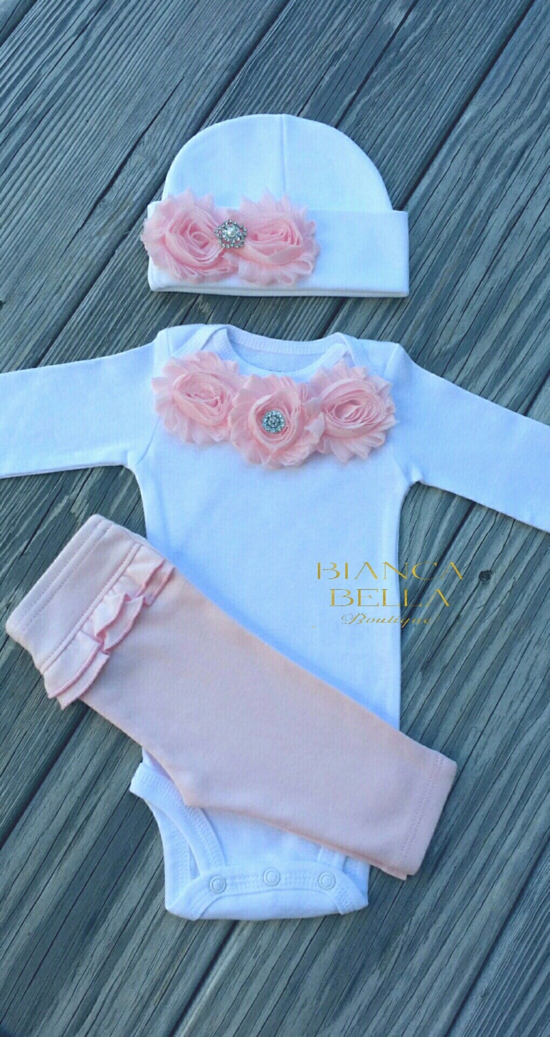 Newborn Take Home Outfit Baby Girl Outfit Newborn by AdassaBaby