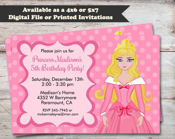 Sleeping Beauty Birthday Party Invitations 8