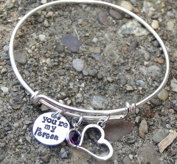 You're My Person Bangle Bracelet Best Friends Gift Long