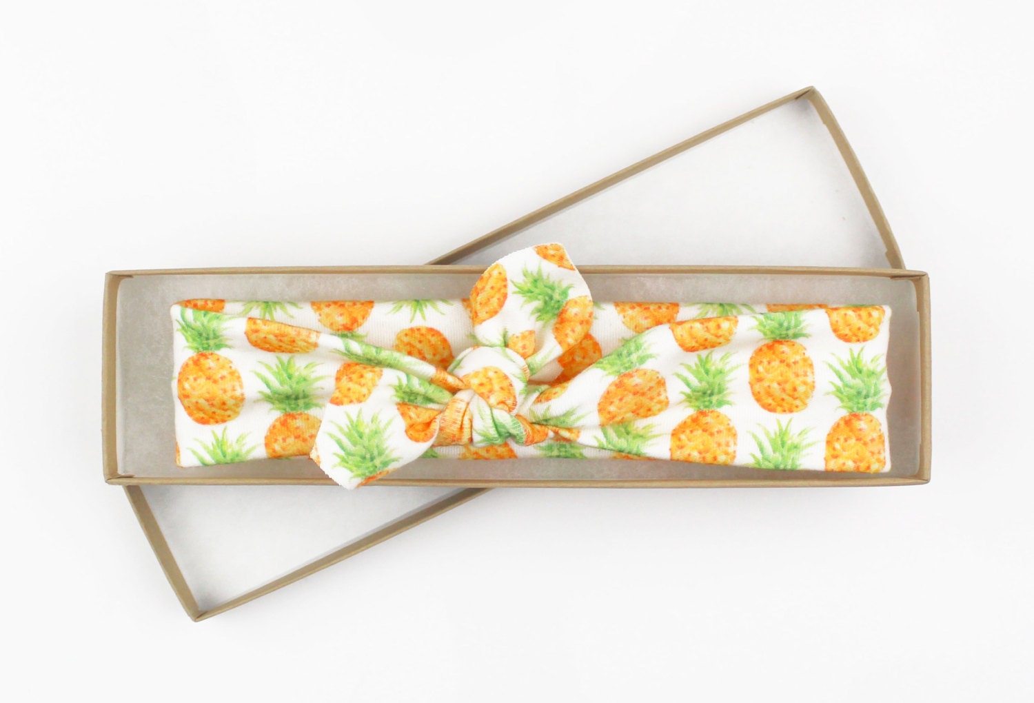 Pineapple Headband/ Organic Cotton Knotted Headband/ Infant