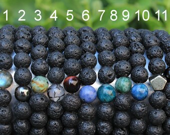 Mens Bracelet Lava Bracelet Mens Gift Mens Customized Bracelet Boyfriend Gift for Him Mens Beaded Bracelet Brother Gift
