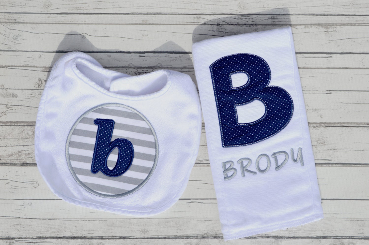 Personalized Baby Boy Burp Cloth Set/Personalized by