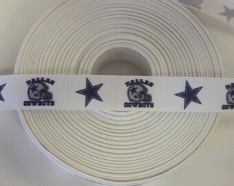 DALLAS COWBOYS 7/8" 22mm Grosgrain Hair Bow Craft Ribbon 1862