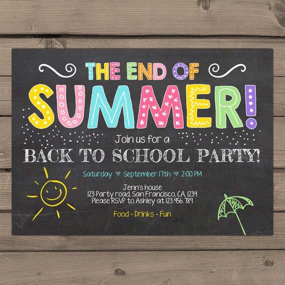 Back To School Pool Party Invitation Wording 7
