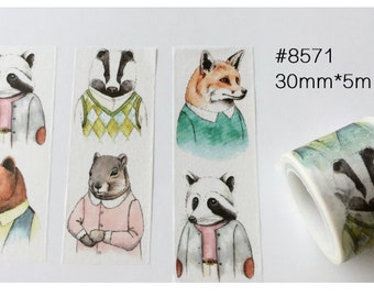 Animal City Washi Tape -- Japanese Washi Tape -Deco tape-- 30mm x5M