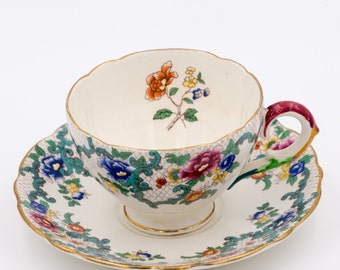 Royal Cauldon Victoria Tea Cup and Saucer Set (Small) Crazing