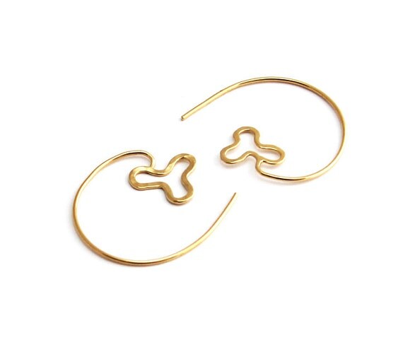 Hoop earrings Wire earrings spiral hoop earrings by InbalDesigns