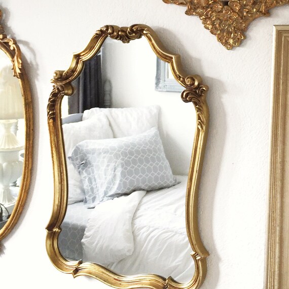 LARGE ORNATE MIRROR Gold Mirrors Hollywood Regency Baroque