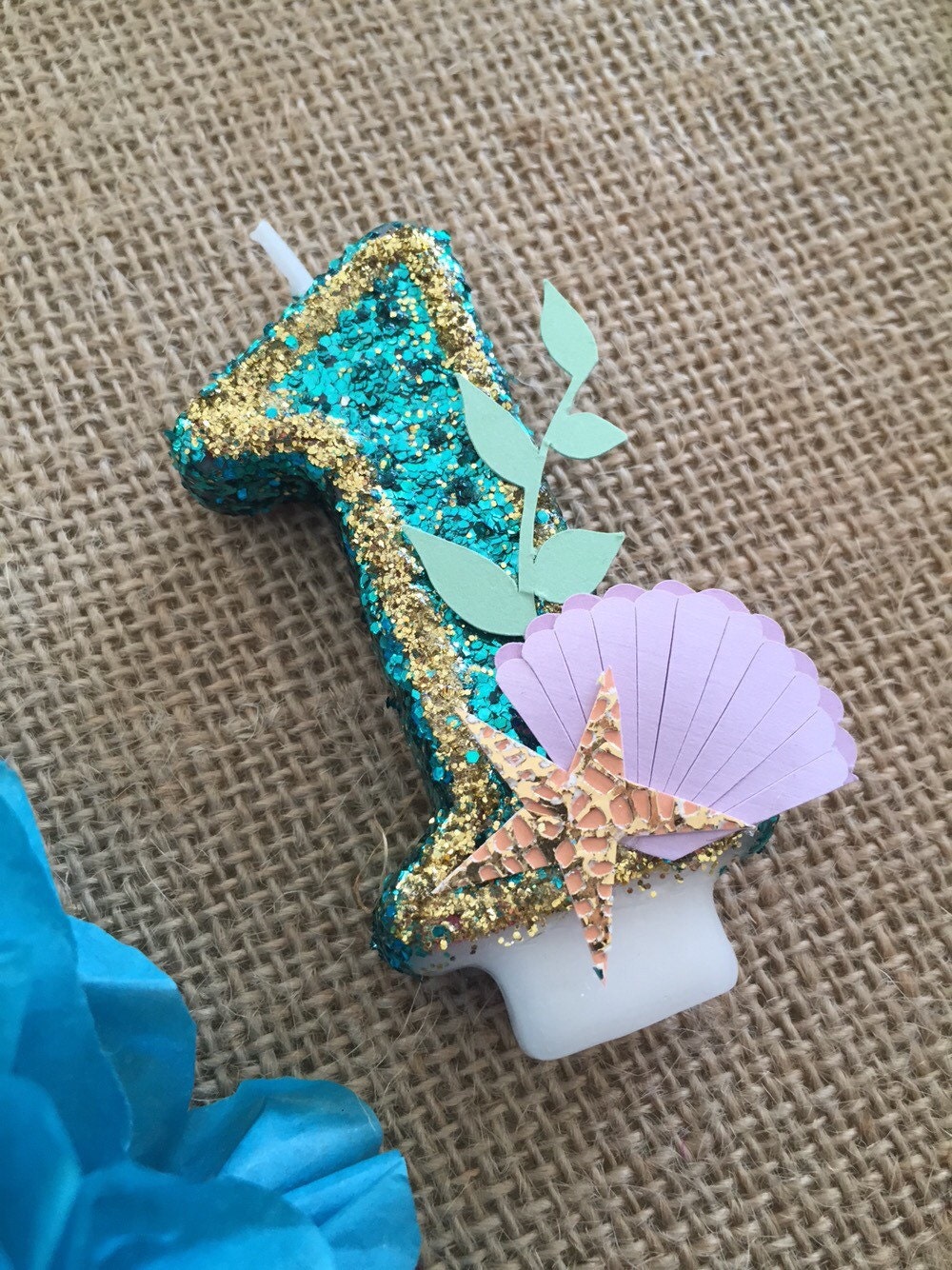 keepsake birthday candle mermaid theme candle glitter