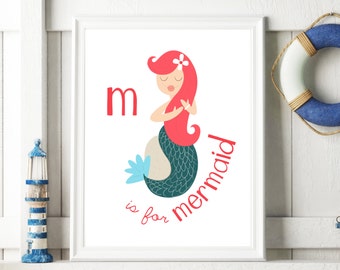 mermaid alphabet etsy