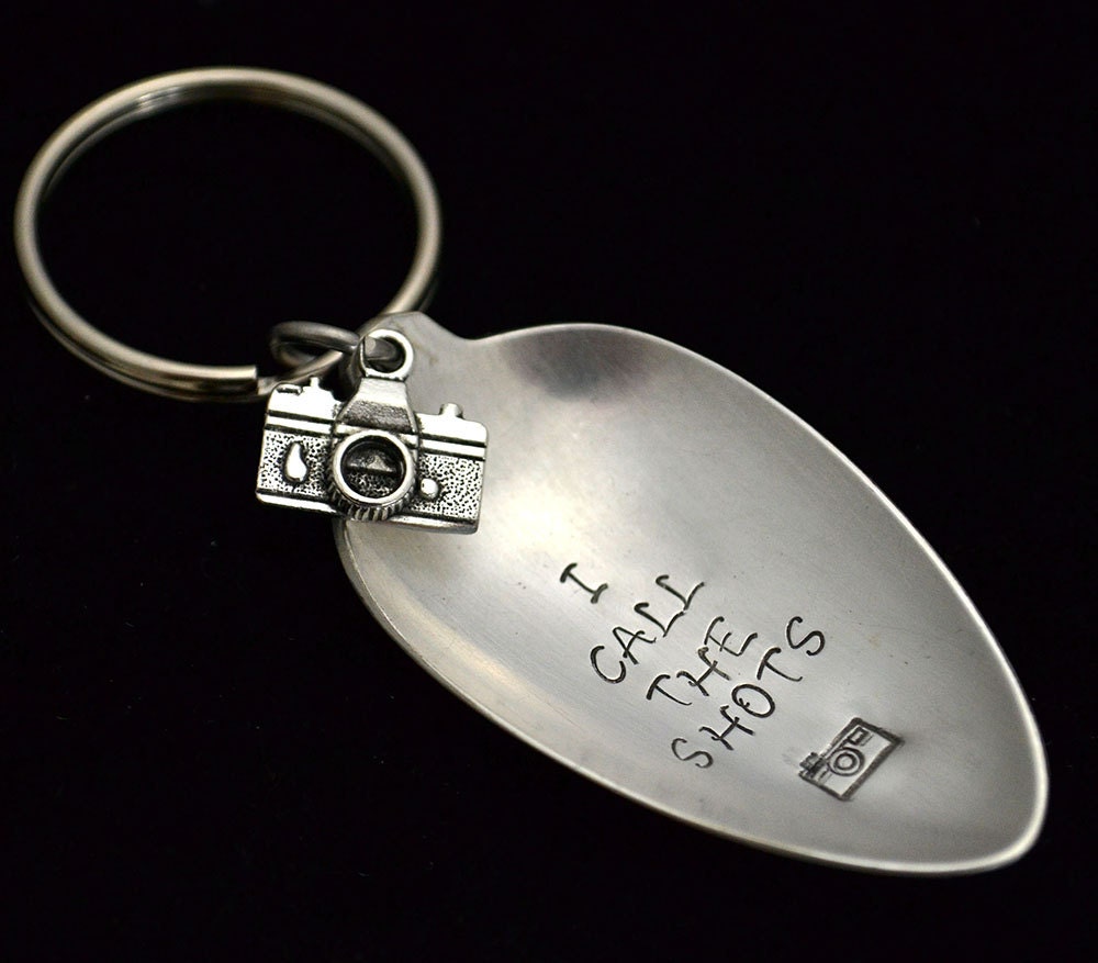 Stamped Spoon Keychain Gift for Photographer Silverware Key