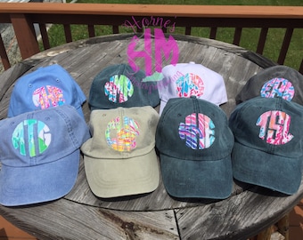 Lily Pulitzer Monogram Baseball Hat Frayed Edge Applique