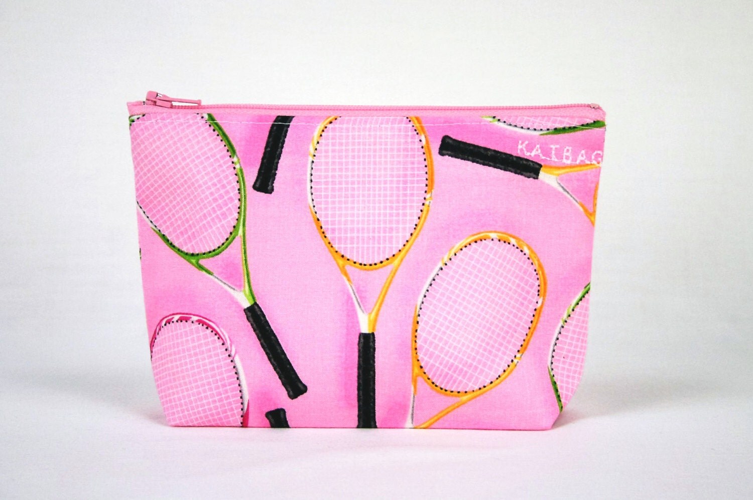 tennis makeup cosmetic bag pink tennis gift tennis by KatBagDesign