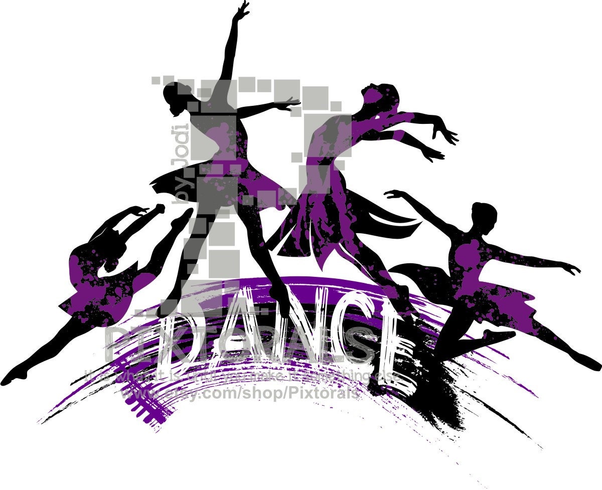 4 Dancers Logo  Line Art EPS file Vector and jpeg png pdf