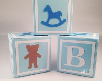 Medium Alphabet Blocks baby shower decoration, party decoration, 3x3x3 inches