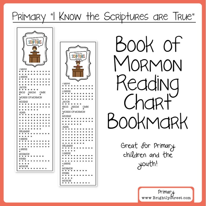 I know the Scriptures are True Book of Mormon Reading Chart