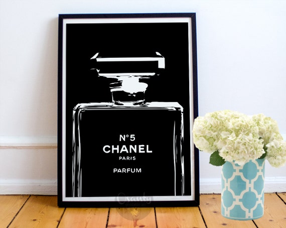 Chanel No 5 perfume bottle print Coco Chanel Chanel by Osanty