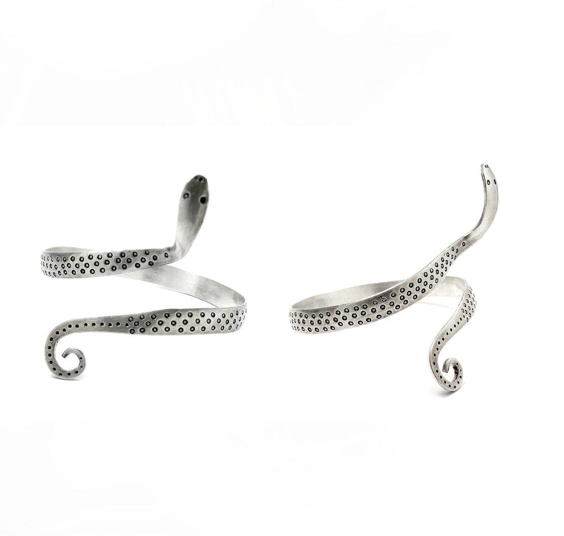 Sterling Silver Snake Bracelet /Snake Armlet Snake by SilverShapes