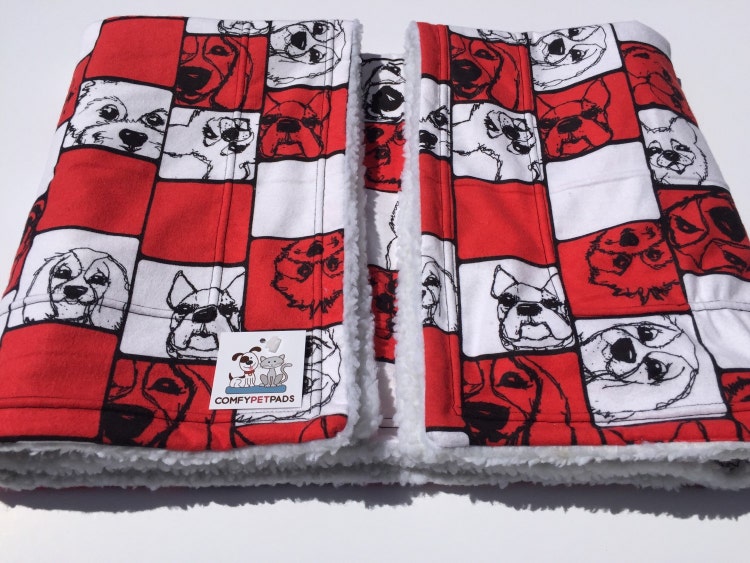 Red Dog Blanket Kennel Pad Dog Party Puppy Bedding by ComfyPetPads