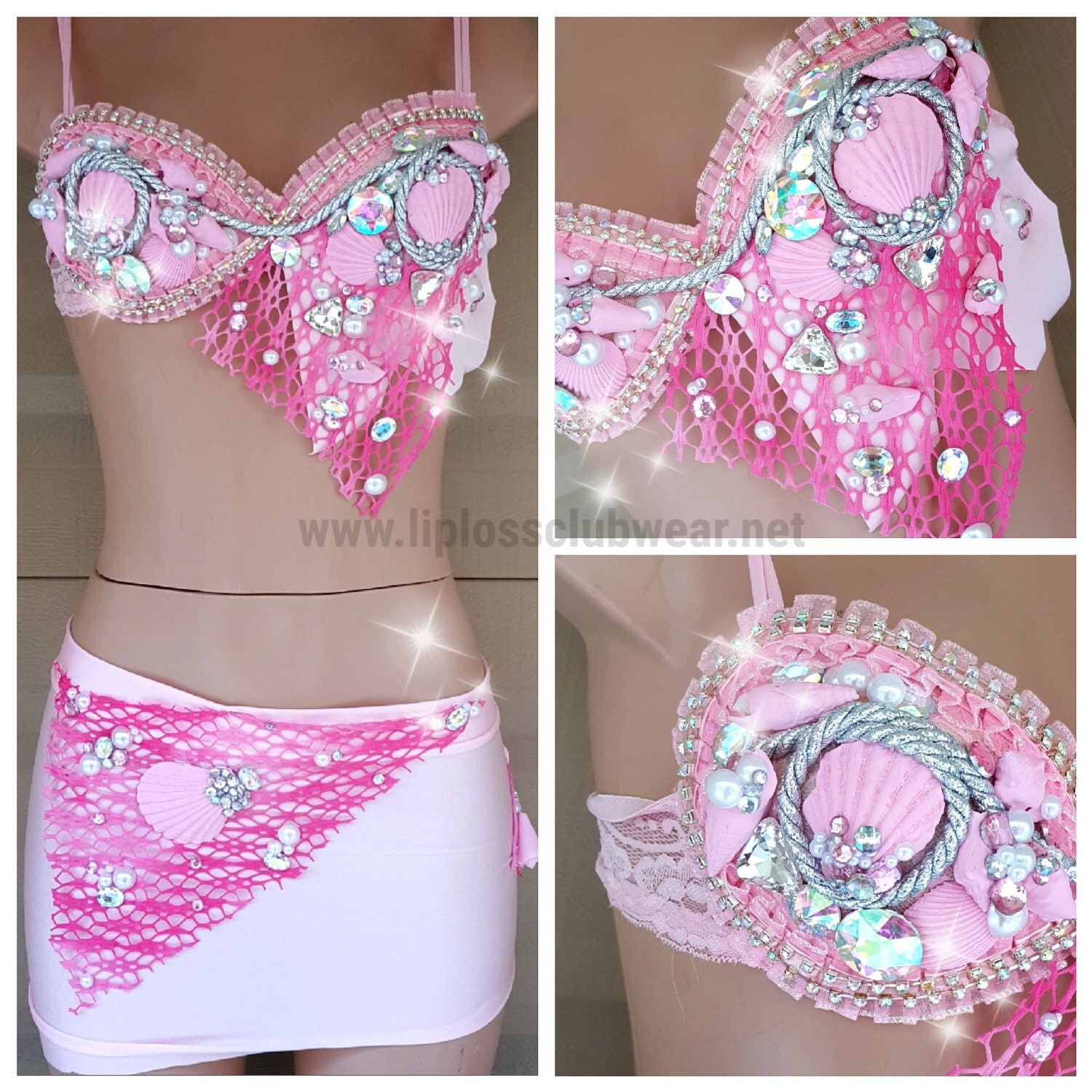 Pink 3pc Mermaid Outfit main image 0