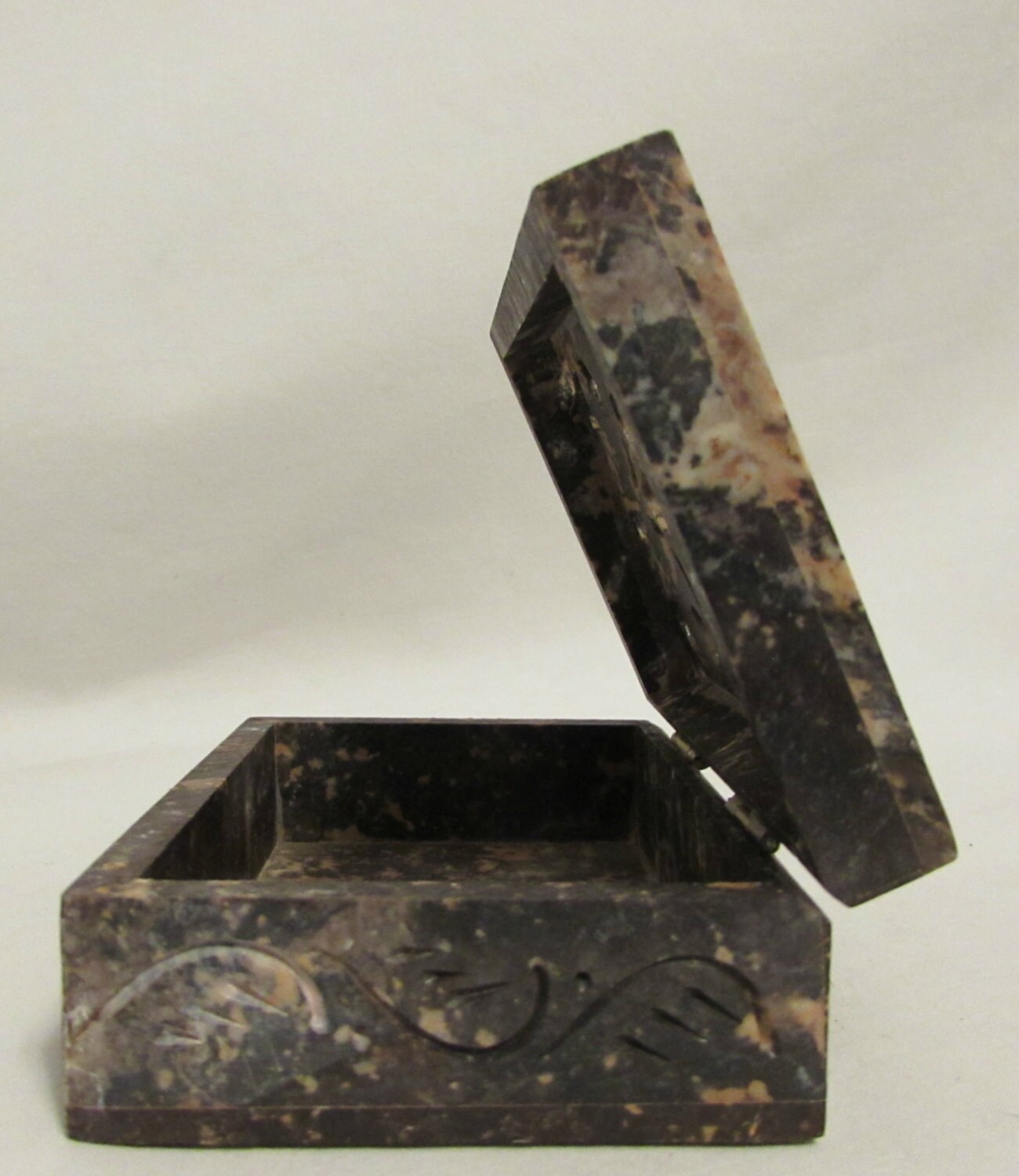 Soapstone HandCarved Box Hinged Lid Browns by TimeWarpVertigo