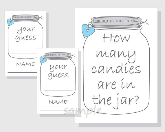 How Many Candies Are In The Jar Printable Game Candy