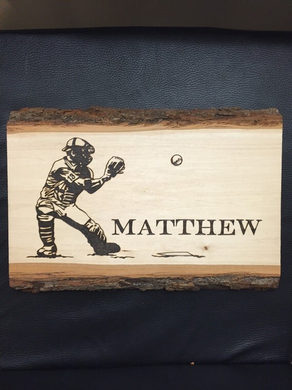 Items similar to Personalized Sports Wood Burned Plaque on Etsy