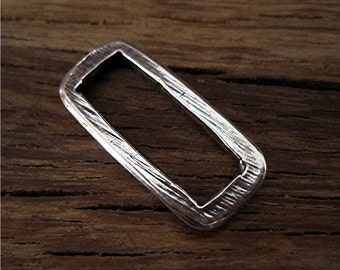 Rectangular Artisan Sterling Silver Bracelet Necklace and Earring Link (one)
