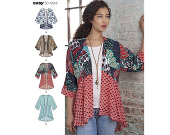 Simplicity Sewing Pattern 8172 Misses' Kimonos with Length, Fabric and Trim Variations