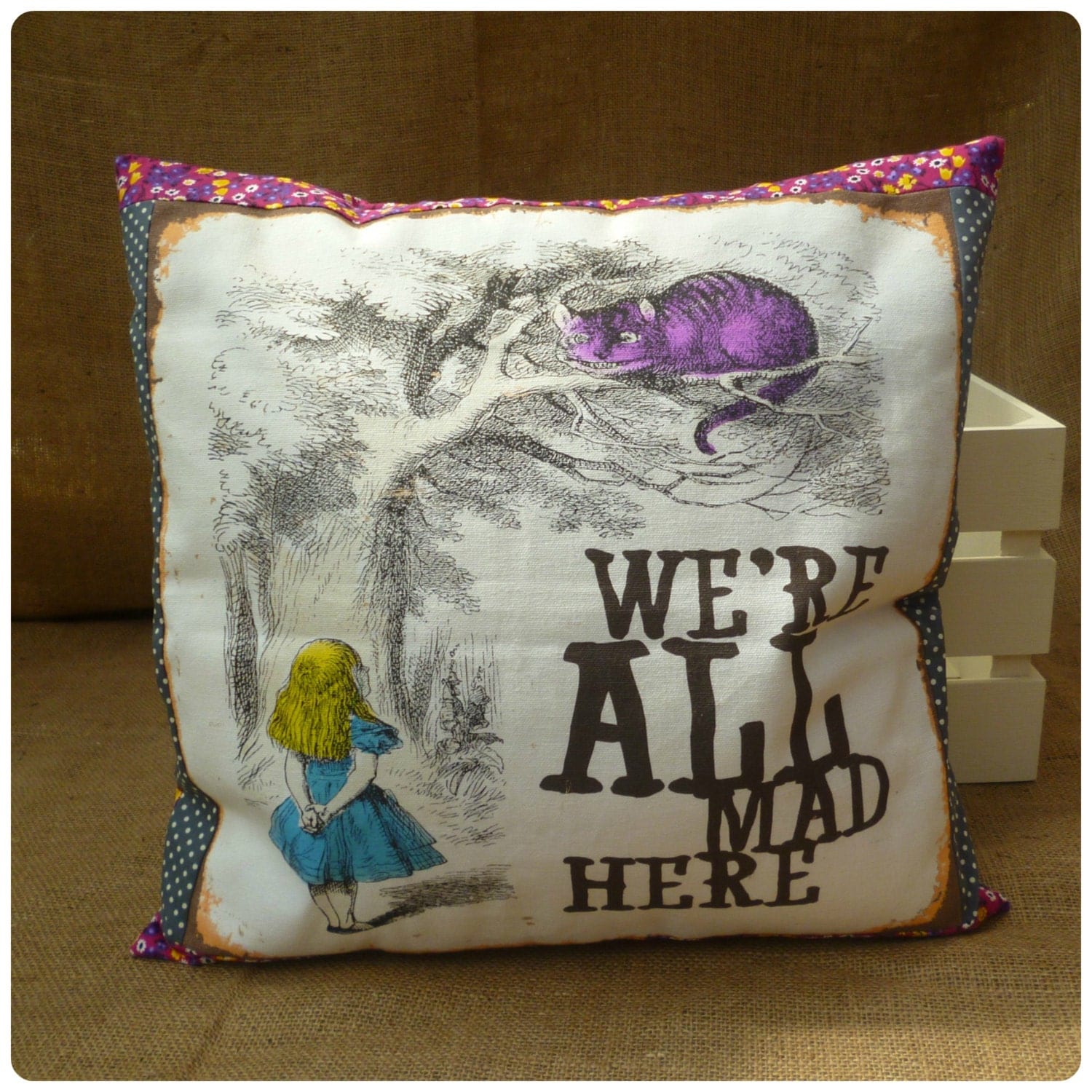 Alice In Wonderland Cushion Alice Pillow Alice Illustration