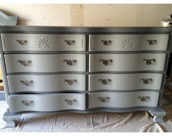Grey Dresser, Credenza, Buffet, Changing Table 9 drawer Dresser, Changing Table, Buffet, Credenza