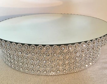 The Nelson Round Silver Bling Cake Stand available in 8", 10", 12", 14", 16", Custom