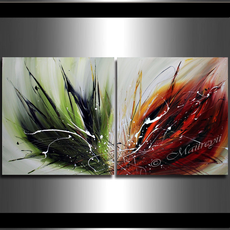 OLIVE GREEN LARGE Modern Artwork Abstract paintings on Canvas