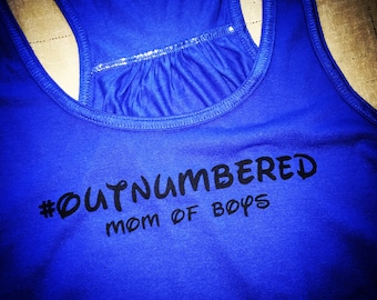 Outnumbered Tank Top - hashtag boymom shirt - mom of boys shirt - Mama Bear