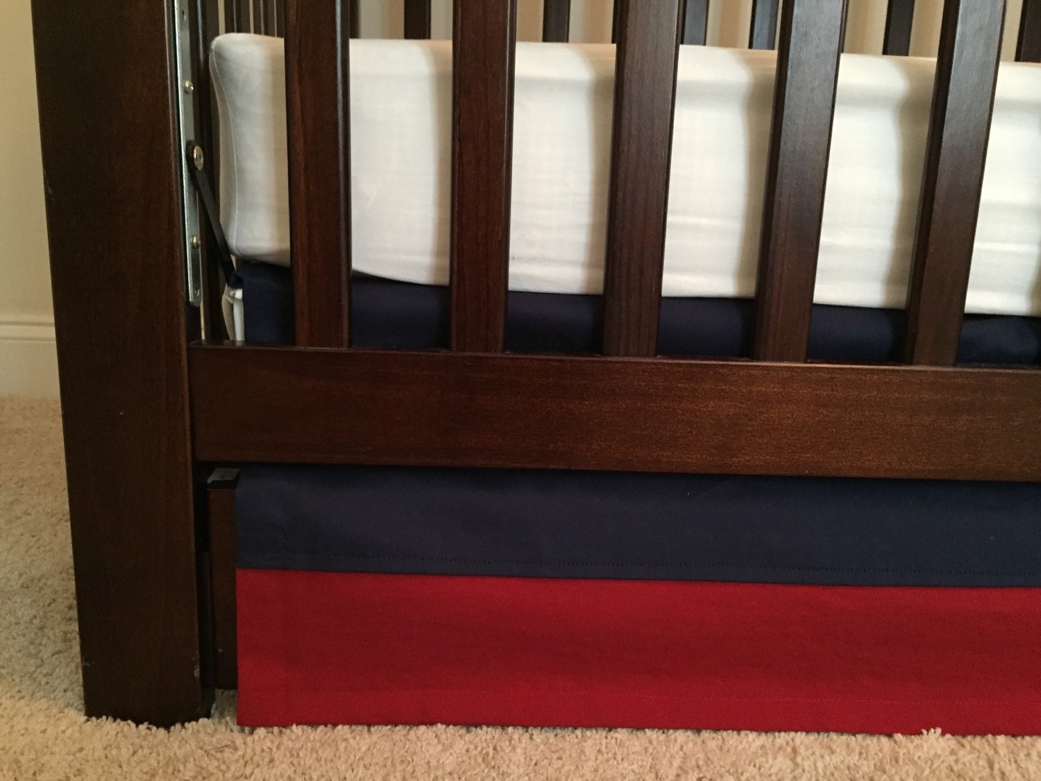 Trim tailored Crib skirts Trimmed crib skirts by BabyEtiquette