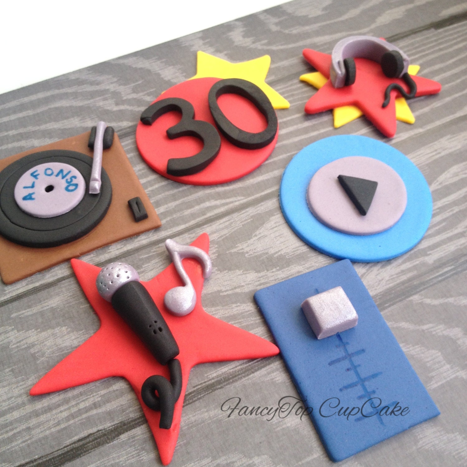 DJ toppers made by FancyTopCupcake