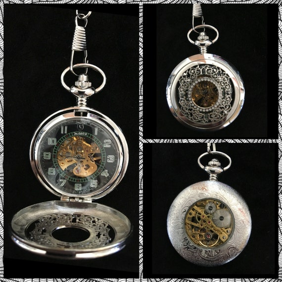 Gothic Emerald Pocket Watch