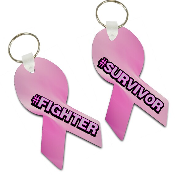 Items similar to Breast Cancer Awareness Keychain, Hashtag Survivor ...