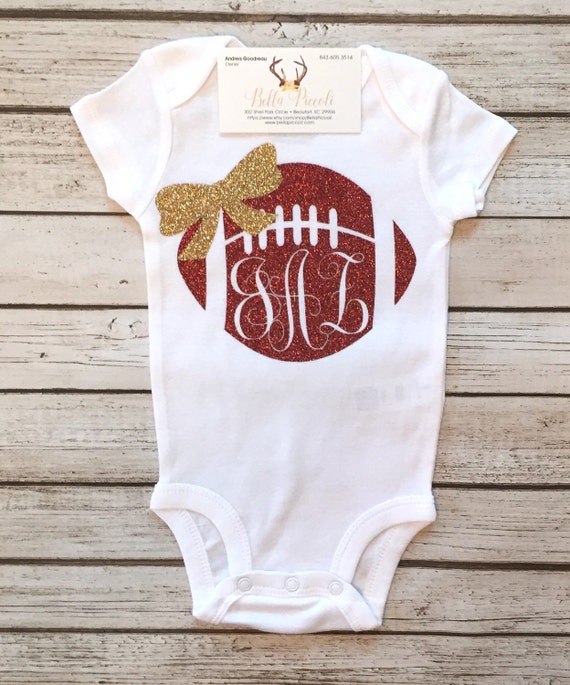 Baby Girl Clothes Personalized Monogram ShirtFootball