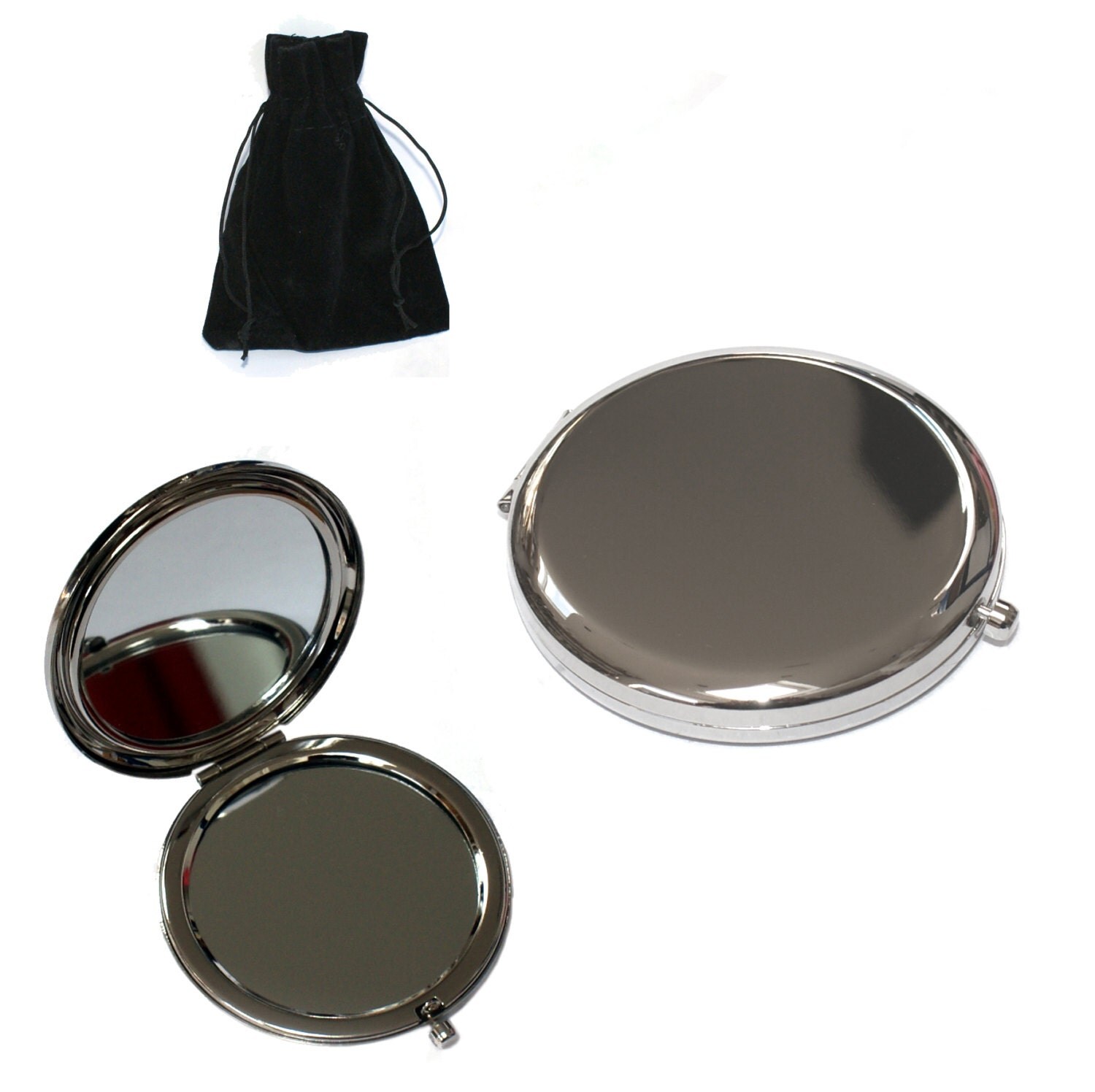 Personalised Ladies Compact Mirror. Custom Engraved Gift for