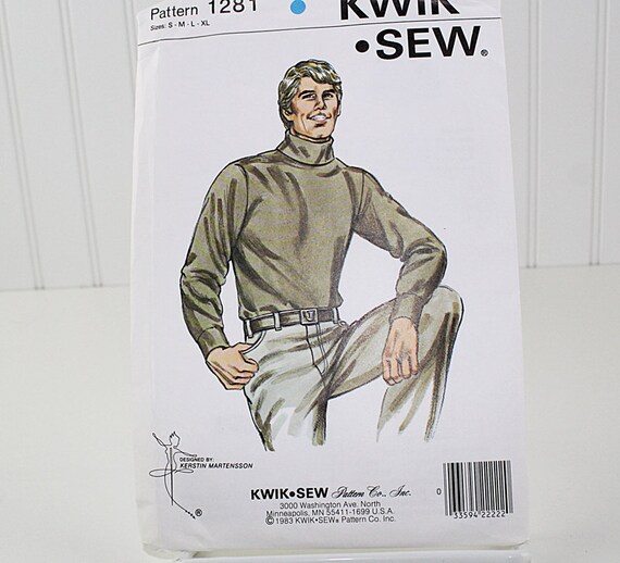 Men s Turtleneck  Pullover Shirt  Pattern  Uncut Sewing