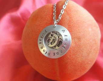 I will hold you in my heart until I can hold you in heaven - miscarriage necklace - infancy loss necklace - Miscarriage necklace with names