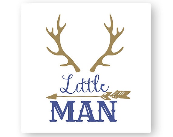 Little Man Deer Antlers Arrow Hunting Boy Baby