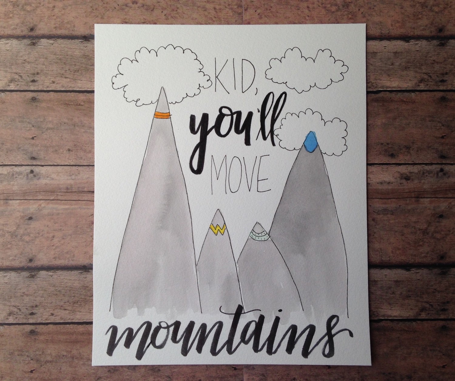 You'll Move Mountains Nursery Print// Baby by SaraVroomanDesigns