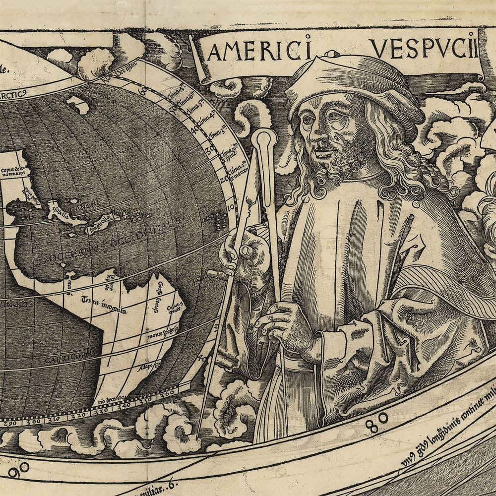 Medieval World map 1507 Huge Waldseemuller map of by RobertsMaps