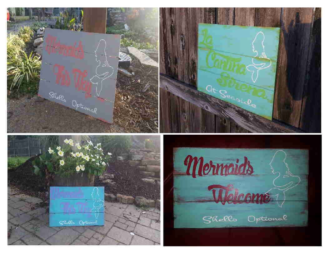 Mermaid Signs Beach Signs Custom Signs Painted Signs Pool
