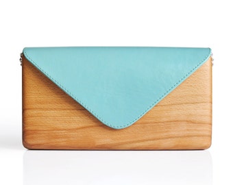 Lemnia Handcrafted Wooden Bag - Azzurra