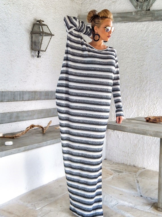 Warm Wool Maxi Dress Kaftan / Winter Warm Long Dress / Plus