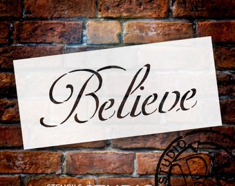 Believe - Elegant Word Stencil - Select Size - STCL311 - by StudioR12